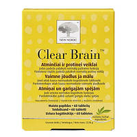 Комплекс для профілактики роботи головного мозку New Nordic Clear Brain 60 Tabs TH, код: 8450868