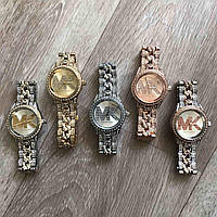 Женские часы Michael Kors качественные . Брендовые наручные часы с камнями золотистые серебристые хорошее