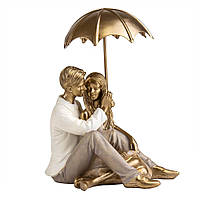 Фигурка декоративная Lefard AL186618 Lovers under an umbrella 17x14x13 cm Золотистый PS, код: 7887650