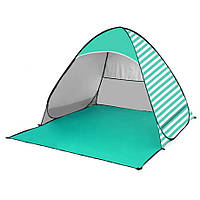 Палатка пляжная самораскладная RIAS с чехлом 170x145x115 см Stripe Teal (3_01029) SM, код: 7889784