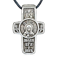 Крест нательный посеребренный Silvering Дарья Святая Мученица Дарья Римская 3х1,8х0,2 см (195 KP, код: 6839256