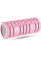 Массажный ролик Queenfit для йоги и фитнеса EVA 33*14 см розовый ET, код: 8098273