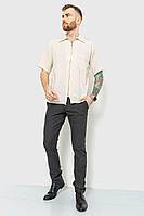 Рубашка мужская в полоску бежево-коричневый 167R957 Ager L EM, код: 8230101