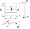 Сушарка для рушників дизайнерська невеликий Lagoon 5/550х450 з полірованої н/ж сталі. Гнуті хвилями перемички, фото 5