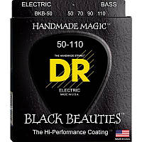 Струны для бас-гитары DR BKB-50 Black Beauties K3 Coated Heavy Bass 4-Strings 50 110 EJ, код: 6555801