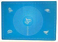 Силиконовый коврик A-PLUS для выпечки и раскатки теста 50*70 см голубой TR, код: 8381235