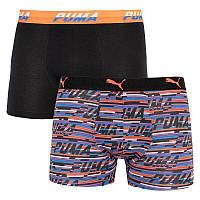 Труси-боксери Puma Logo AOP Boxer L 2 пари black orange blue (501003001-030) SC, код: 2467408