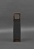 Чехол для вина 1.0 из фетра с кожаными вставками темно-коричневый Crazy Horse BlankNote CP, код: 8132814
