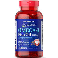 Омега 3 Puritan's Pride Omega-3 Fish Oil 1000 mg 250 Softgels FE, код: 7518888