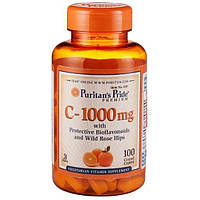 Витамин C Puritan's Pride Vitamin C-1000 mg with Bioflavonoids Rose Hips 100 Caplets PR, код: 7518958