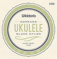 Струны для укулеле D'Addario EJ53S Black Nylon Soprano Ukulele Strings 28 29 EJ, код: 6839133