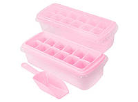 Форма для льда с контейнером и лопаткой HMD 27*10см Розовая 91-8725533 GT, код: 7386078