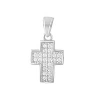 Серебряный крестик SilverBreeze с фианитами (2080657) BK, код: 6597530