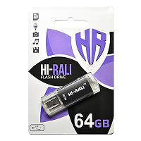 Флешнакопичувач USB 64 GB Hi-Rali Rocket Series Black (HI-64GBVCBK) UM, код: 6704456