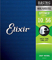 Струны для электрогитары Elixir 19057 Optiweb Nickel Plated Steel 7-String Light 10 56 TN, код: 6555471