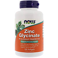 Глицинат цинка Zinc Glycinate Now Foods 120 капсул TH, код: 7701389