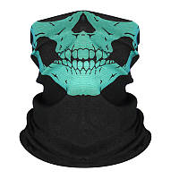 Баф захисна маска Skull Череп Чорно-Бірюзовий (SKBUFF-BT) SC, код: 2602945