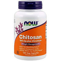 Хитозан NOW Foods Chitosan 500 mg Plus Chromium 120 Veg Caps DH, код: 7518298