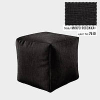 Бескаркасное кресло пуф Кубик Coolki 45x45 Черный Микророгожка (7910) TH, код: 6719757