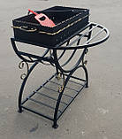 Мангал на 10 шампурів, сталь 4 мм, з переднім столиком (жаровня + стійка радіусна), фото 5