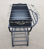 Мангал на 10 шампурів, сталь 4 мм, з переднім столиком (жаровня + стійка радіусна), фото 7