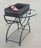 Мангал на 10 шампурів, сталь 4 мм, з переднім столиком (жаровня + стійка радіусна), фото 3