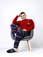 Мужская пижама M красный Lindros ЦБ-00234919 BM, код: 8431247