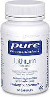 Литий (оротат) Lithium (Orotate) Pure Encapsulations 5 мг 90 капсул EV, код: 7586624