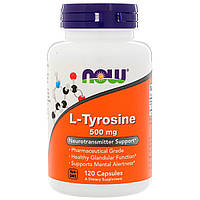 L-Тирозин Now Foods 500 мг 120 капсул (NF0162) KP, код: 6822726