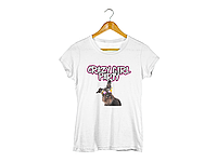 Футболка белая с принтом Арбуз для девичника Crazy Girl Party. Собачка XXXL GR, код: 8242661