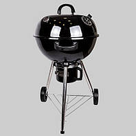 Угольный гриль-барбекю с термометром в крышке Lightled MEAT GRILL LV20015599L Black KB, код: 8144754