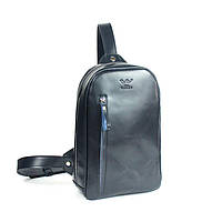 Мужская кожаная сумка Chest bag синяя The Wings GT, код: 8321722