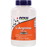 L-аргинин L-Arginine Now Foods 700 мг 180 вегетарианских капсул NL, код: 7701648