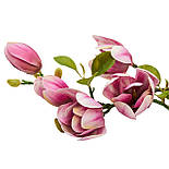 Штучна квітка Магнолія, 1 гілочка - 4 квітки, 68 см, полімерний матеріал, фіолетовий (632427), фото 2