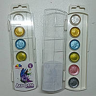 Акварель медова ПЕРЛАМУТРОВА 6 кольорів «Творчість» ГАММА (фарби акварельні)