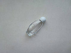 10 мл Овал флакончик скляний прозорий з кришкою біла кулька, пляшка, атомайзер, флакон, ємкість, пляшечка