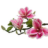 Штучна квітка Магнолія, 1 гілочка - 3 квітки, 55 см, полімерний матеріал, фіолетовий (632458), фото 2
