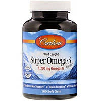 Омега 3 Carlson Labs Super Omega-3 Gems 1200 mg 100 Soft Gels CAR-01521 PS, код: 7670768