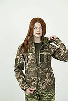 Тактическая куртка Soft Shell Магнит женская, пиксель с отсеком под оружие