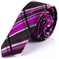 Узкий шелковый пурпурно-черный галстук Schonau - 54 TO, код: 7764093