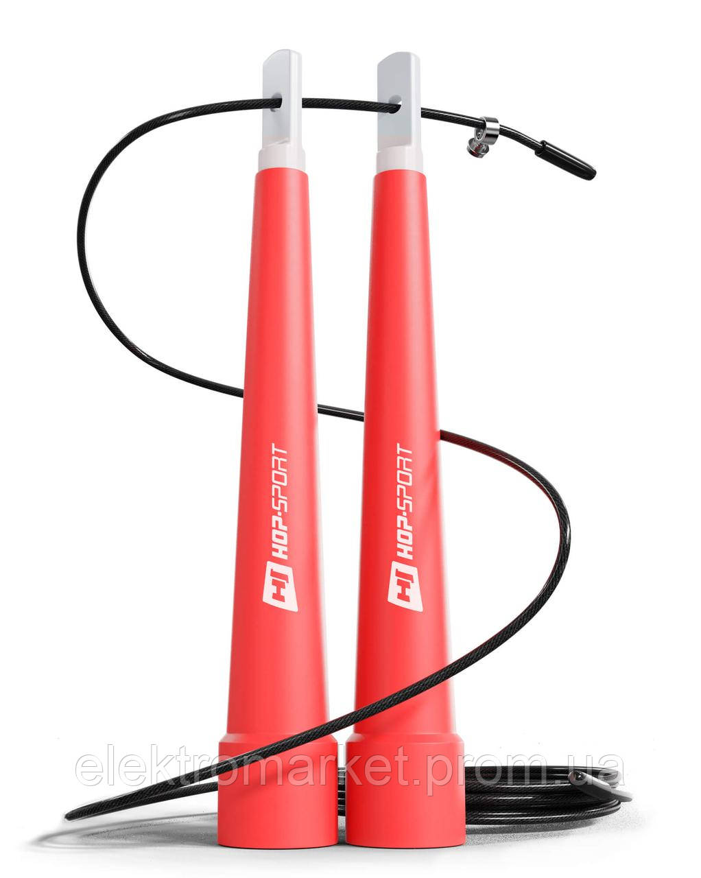 Скакалка Hop-Sport Crossfit с пластиковыми ручками HS-P010JR красная ET, код: 6596870 - фото 1 - id-p2159549512