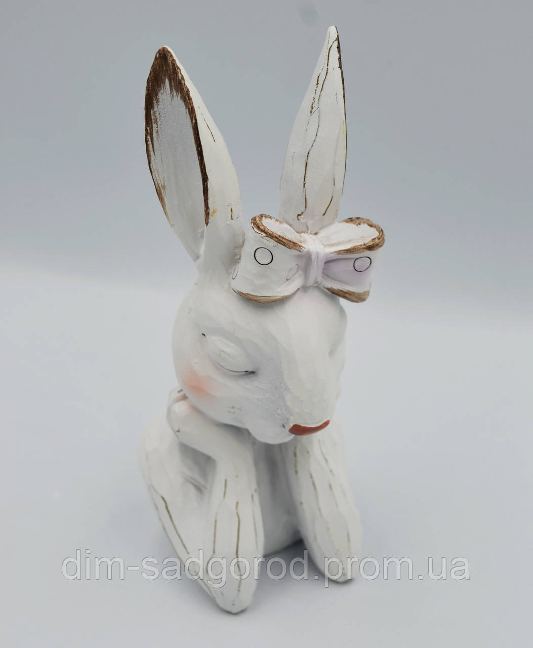 Великодня фігурка Кролик дівчинка біла H14.5см