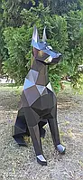 PaperKhan Конструктор із картону доберман собака пес оригамі papercraft 3D фігура розвивальний набір антистрес