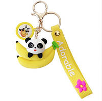 Брелок на рюкзак Jsstore ключи Панда с бананом и цветочком CP, код: 7432455