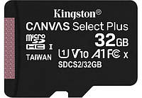 Карта памяти Kingston 32GB microSDHC Canvas Select Plus 100R A1 C10 (SDCS2 32GBSP) HH, код: 2484762