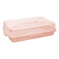 Тортівниця прямокутна Dunya Plastik 30 х 40 см Рожевий SC, код: 7409755