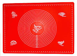 Силіконовий килимок A-PLUS для випікання та розкачування тіста 50*70 см червоний SC, код: 8248048