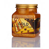 Натуральный скраб для лица и тела Wokali Gold Face and Body Scrub с золотом WKL595 500 мл SC, код: 7822413