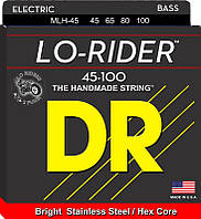 Струны для бас-гитары DR MLH-45 Lo-Rider Stainless Steel Medium - Light 4-String Bass 45 100 TO, код: 8366187