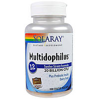 Пробиотики Multidophilus 12 Solaray 20 млрд КОЕ 100 капсул FS, код: 7287953